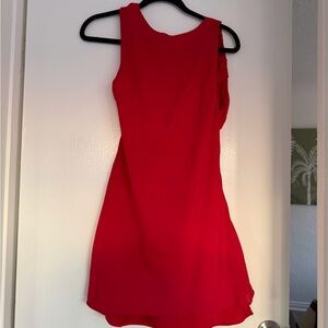 Cotton Candy Low Back Red Mini Dress. Size small